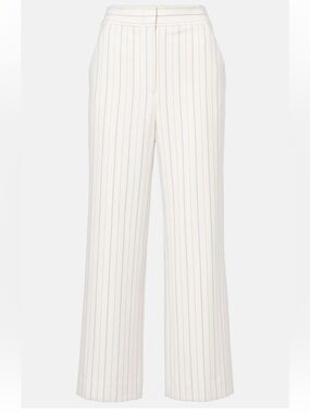 Veronica Beard Brixton Women's Cream Pinstripe Wide-Leg Pants